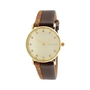 VERTICAL DOUBLE STRAP LEATHER WATCH & STONES SPHERE