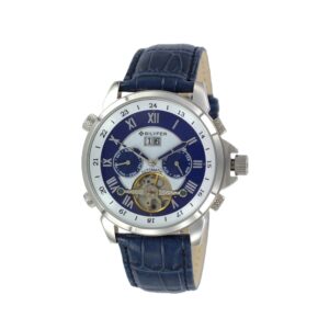 RELOJ AUTOMÁTICO ACERO MULTIFUNCIONES/PIEL CORONA ROSCADA