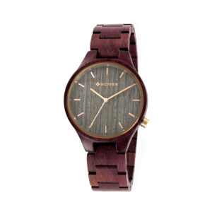 Reloj Madera GRANATE ROJO
