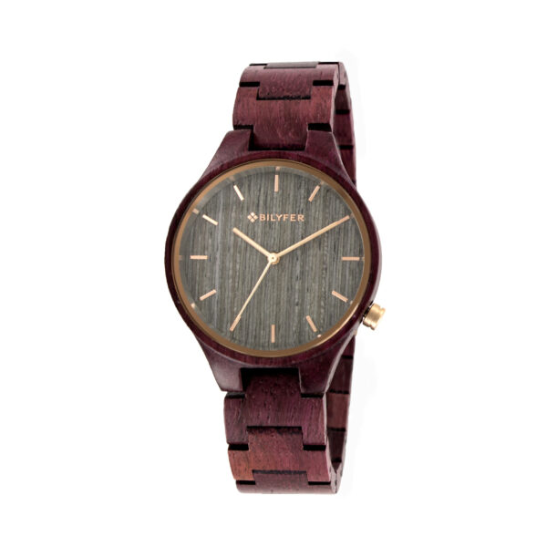 Reloj Madera GRANATE ROJO