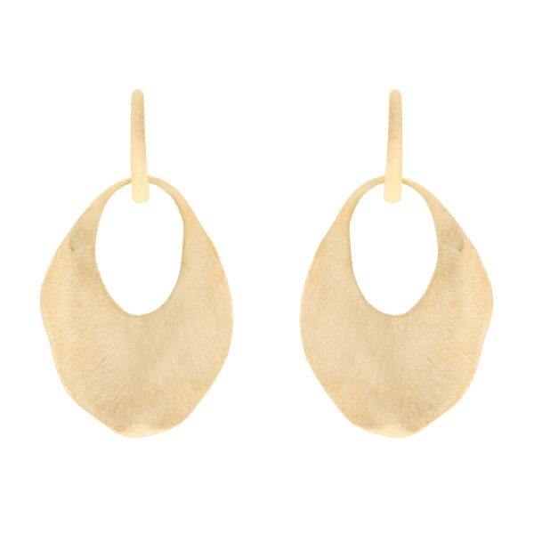 OVAL ARTISAN GOLD-PLATED EARRING LARGE SIZE
