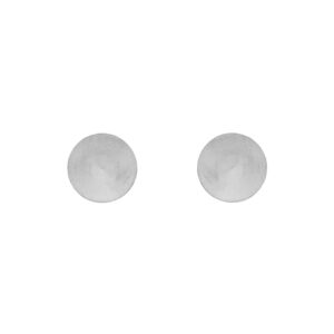 ROUND CONCAVE EARRING, RHODIUM-PLATED, HANDMADE FINISH ROUND CONCAVE, MEDIUM SIZE.