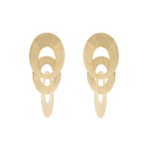 PENDIENTE CHAPADO ORO ARTESANAL OVALOS ENTRELAZADOS
