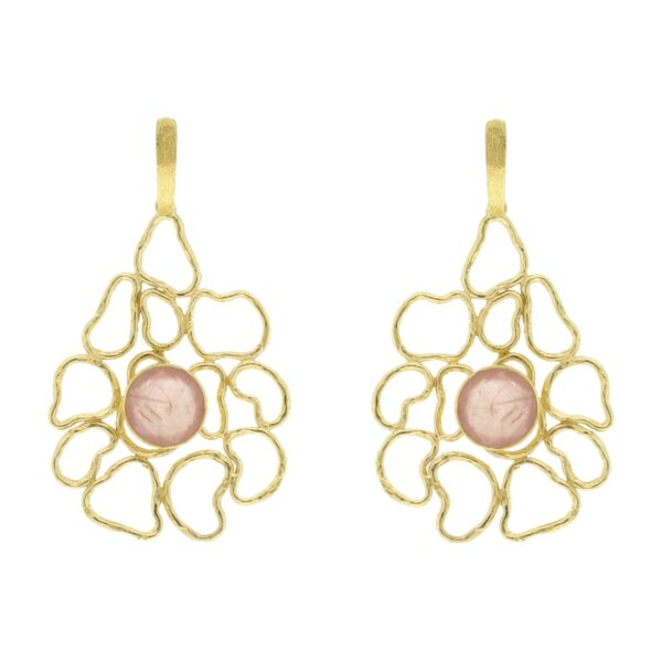 SLOPE FILIGRANA pink GOLD AND ROSE QUARTZ PLATED