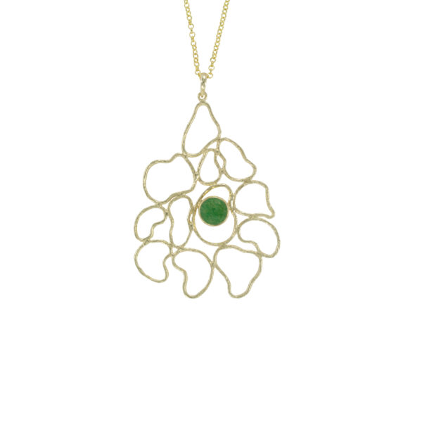 HANGING FILIGRANA gold plated Green Aventurine