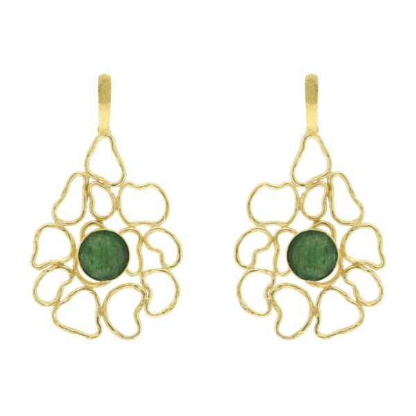 GREEN SLOPE FILIGRANA gold plated Green Aventurine