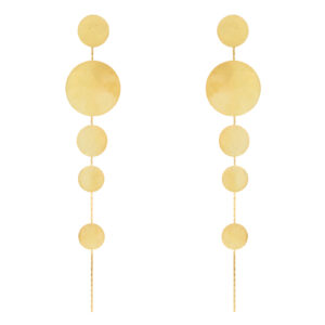 Handmade gold-plated earrings with beaded pieces