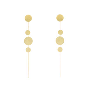 Handmade gold-plated earrings with beaded pieces