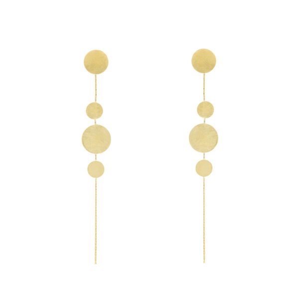 Handmade gold-plated earrings with beaded pieces