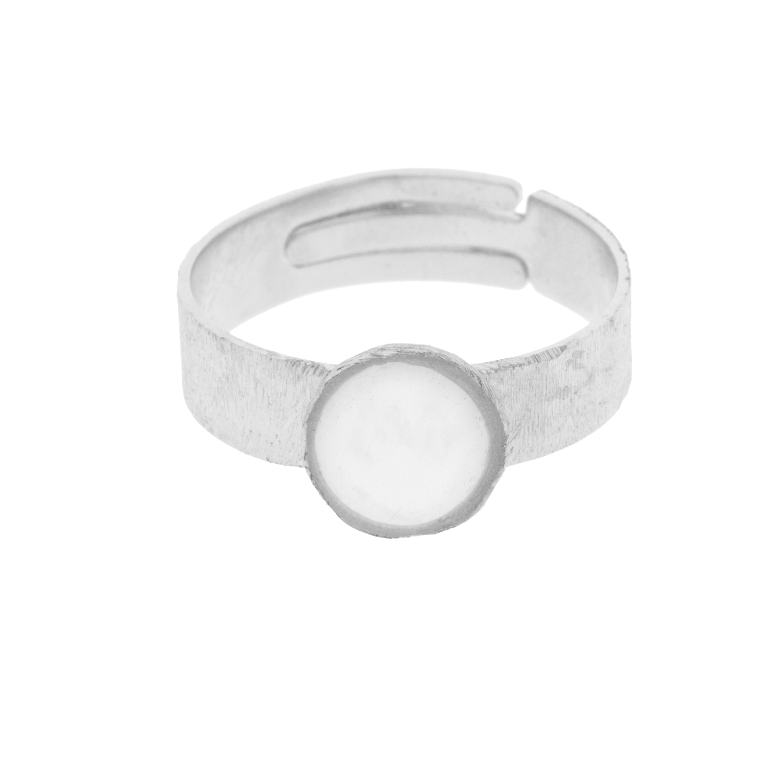 Anillo con cadena con perla acabado platino