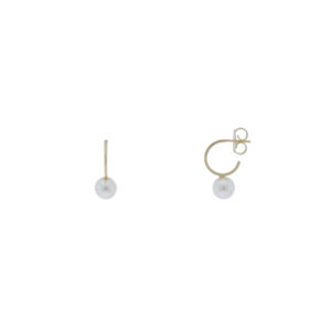 Aro con perla fija acabado artesanal chapado oro 18K