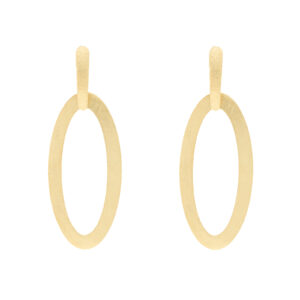 18K gold plated oval earring with handcrafted finish