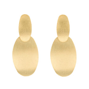 2 pieces oval earring with handmade 18K gold plated finish