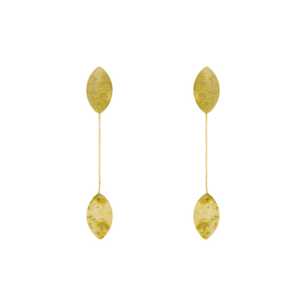 PENDIENTEHOJA DE ACACIA CHAPADO EN ORO ARTESANAL
