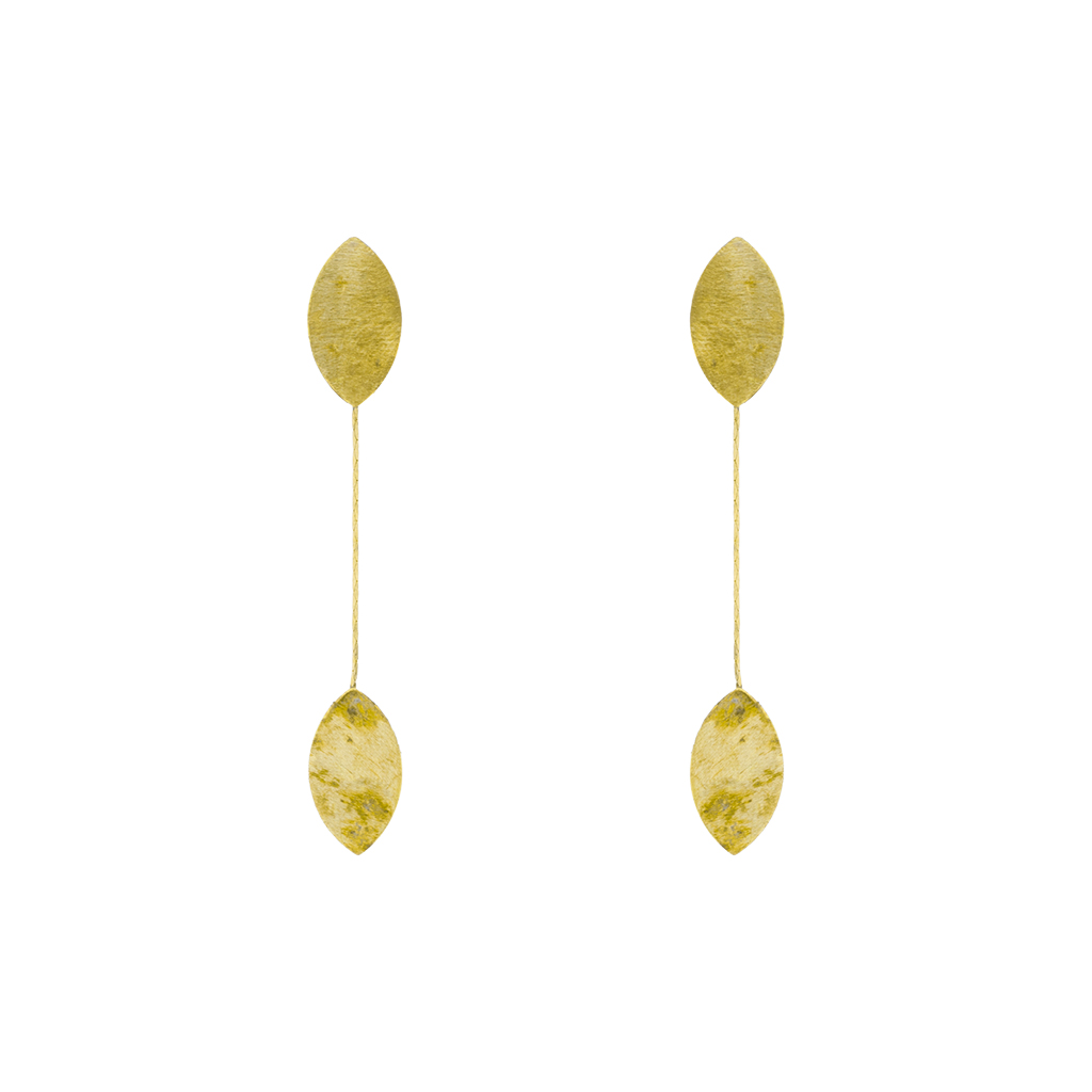 PENDIENTEHOJA DE ACACIA CHAPADO EN ORO ARTESANAL