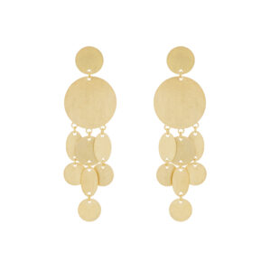 Long Earring Movable Pieces Gold-Plated Handcrafted Finish
