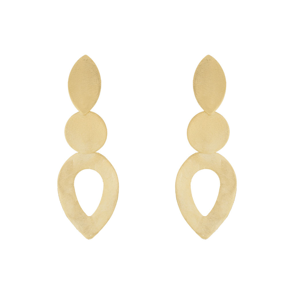 PENDIENTE EGIPCIO CHAPADO ORO ARTESANAL