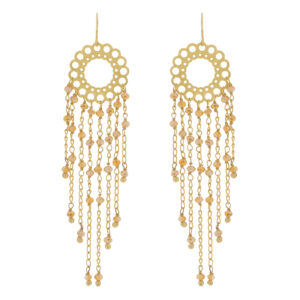 Rome Earrings with Hook Handcrafted Gold-Plated and Crystal