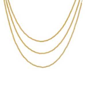 Triple Necklace with Pieces Gold-Plated