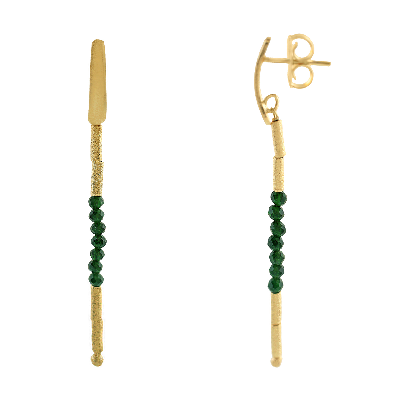 EARRING WITH STONES AND HANDMADE PLATED