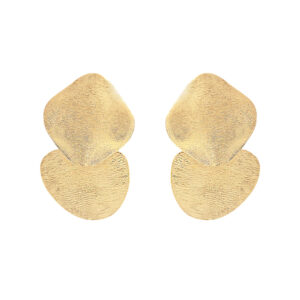 GOLD-PLATED OVERLAPPING PIECES EARRING