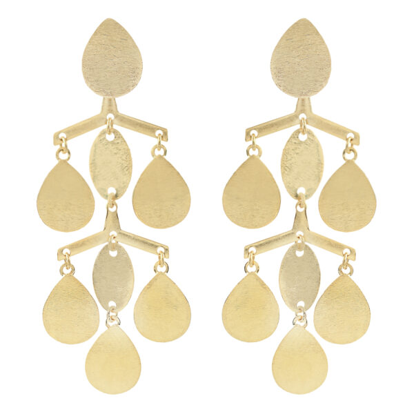 LARGE TREE EARRING WITH GOLD PLATED PIECES