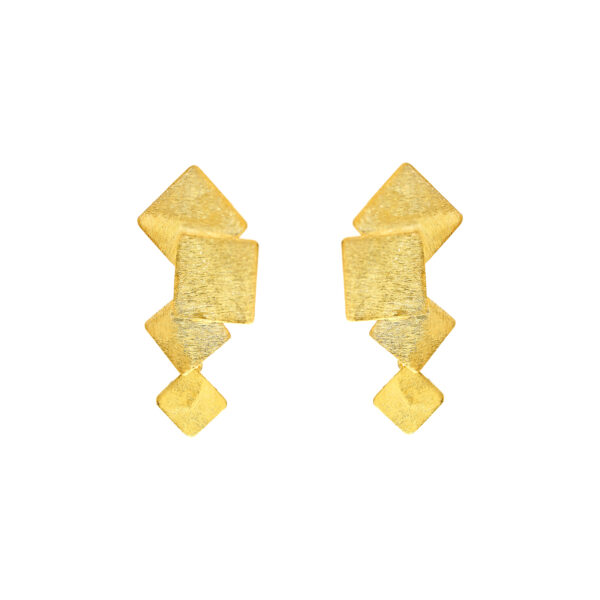 ARTISANAL GOLD PLATED RHOMBOS EARRING