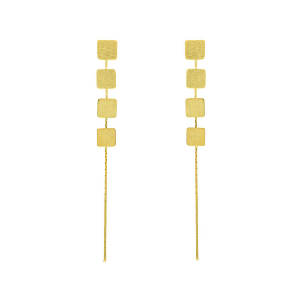 SQUARE EARRING ARTISANAL GOLD PLATED