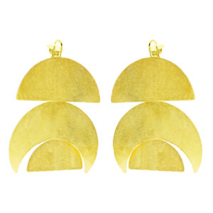 LUNAS BIG EARRING WITH ARTISANAL GOLD PLATED HOOK
