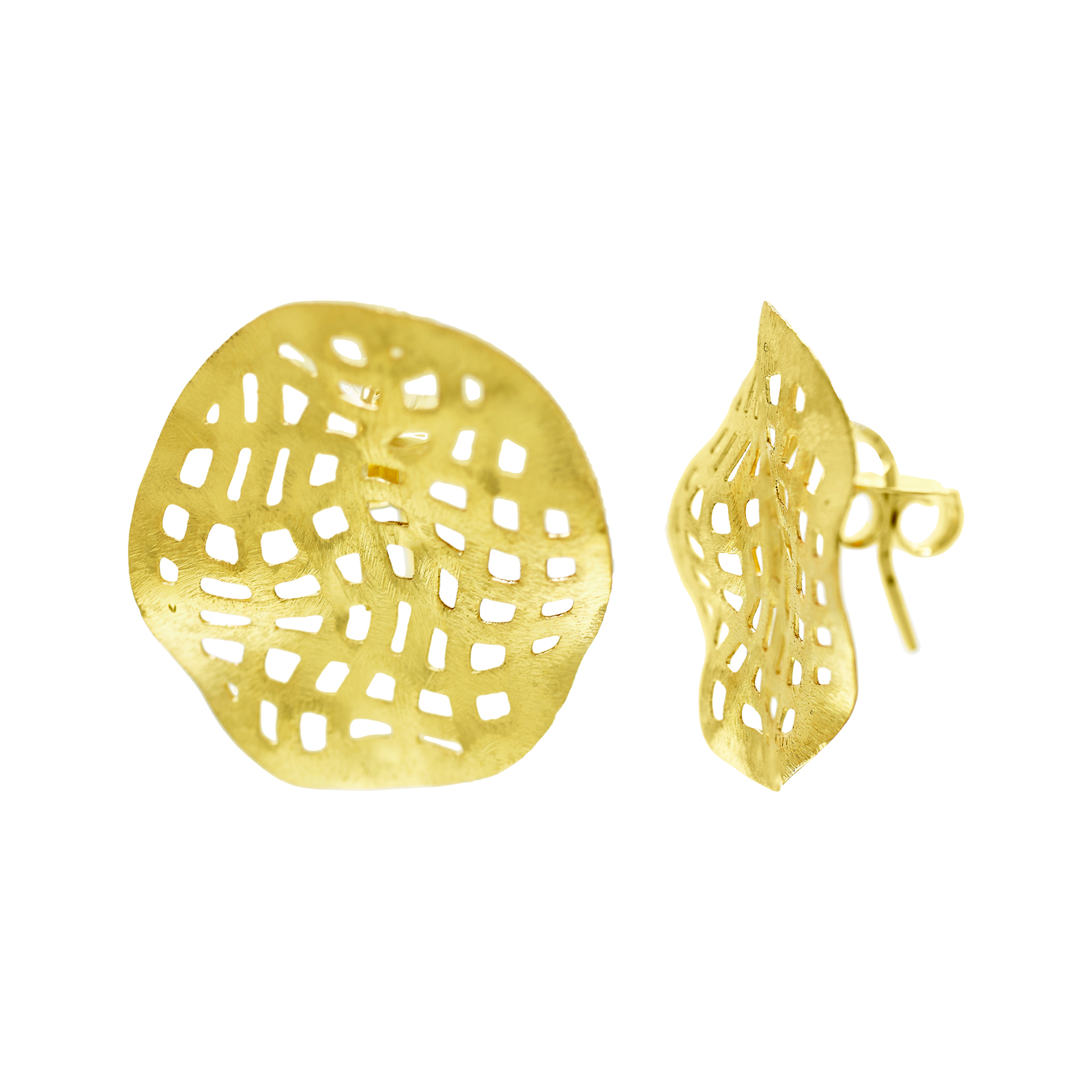 PENDIENTE CELOSÍA 30X 25 CHAPADO ORO ARTESANAL.