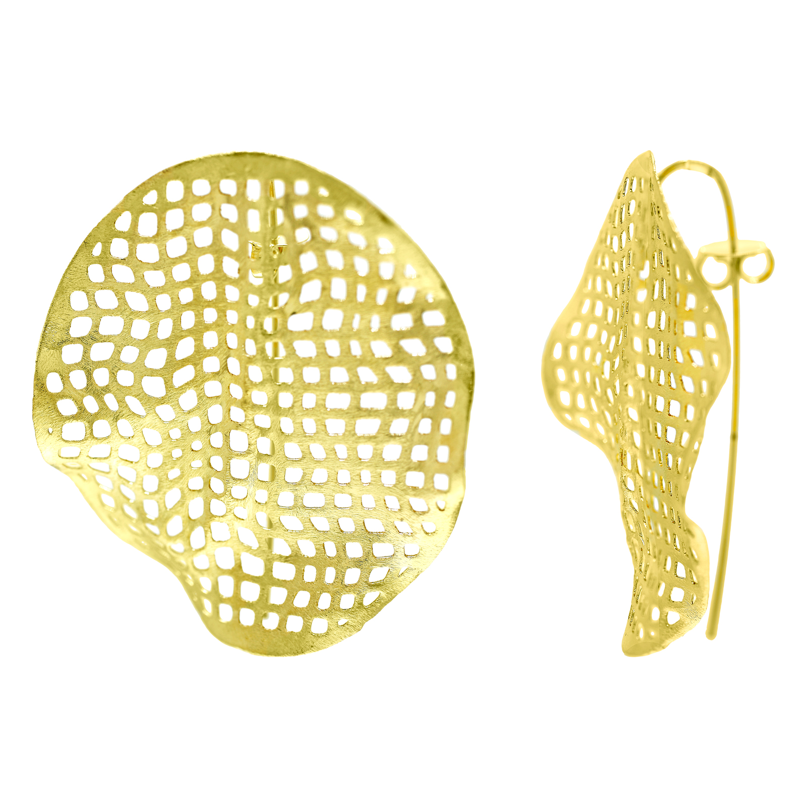 PENDIENTE CELOSÍA 60X 50 BIG CHAPADO ORO ARTESANAL.