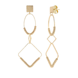 Bali earring 3cm. 18 kt gold plated.