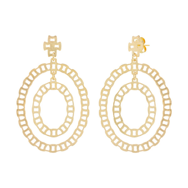 Maya 2-way big gold plated earring 18Ktes