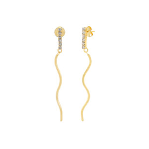 Thin Earring with Rhinestones Thin Earring with 18K Gold Plated Rhinestones