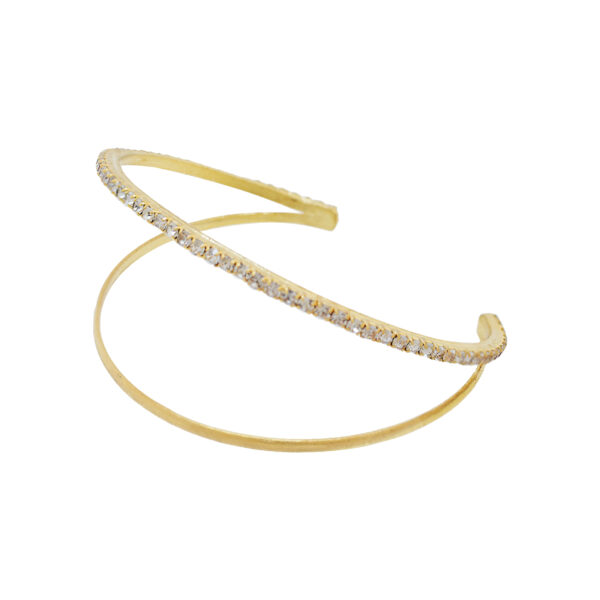 Adjustable 2-Way Bracelet with 18K Gold Plated Rhinestones