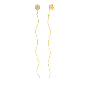 Long Thin 2-Piece Hinged Earring 18K Gold Plated 18Kts