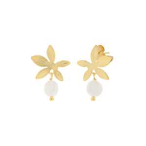 Pendiente flor con perla