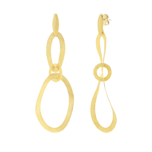Long Earring with Wavy Pieces