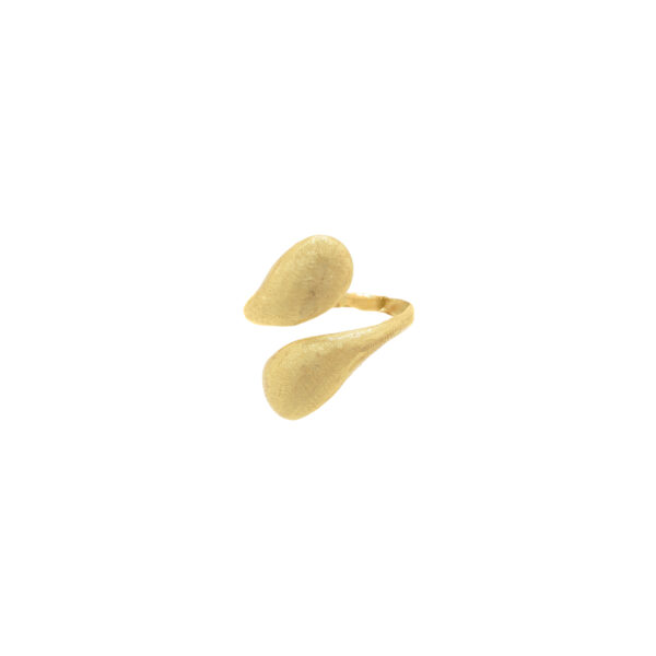 Crossed Drop Ring, 2 Pieces, Universal Size, 18K Gold-Plated