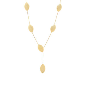 Tie necklace with olive leaves