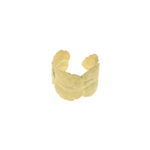 Universal ring with 18K gold-plated leaves