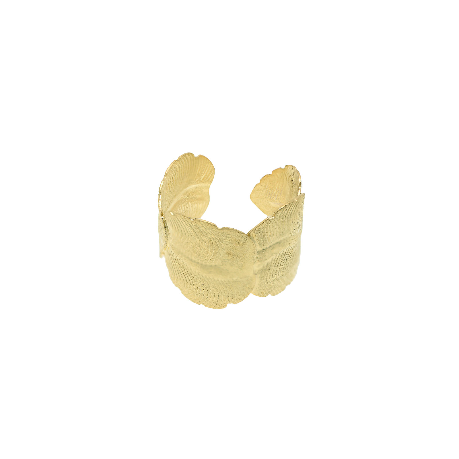 Anillo universal hojas chapado oro 18Ktes