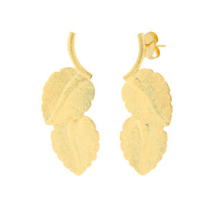 18K gold-plated 2-leaf earring