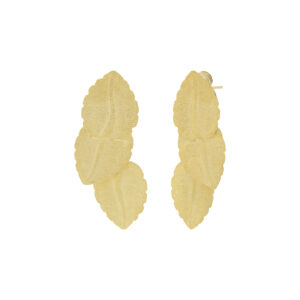 3-leaf earring with 18K gold plating