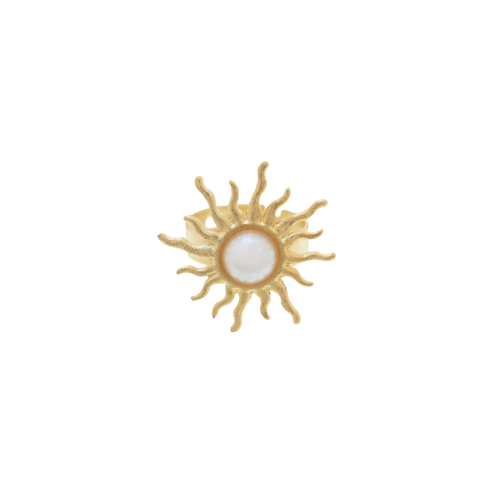 Anillo Sol con perla talla universal