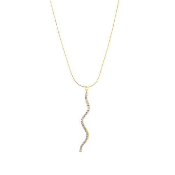 Wave necklace with rhinestones in waves