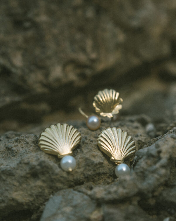 Large Shell and Pearl Earring