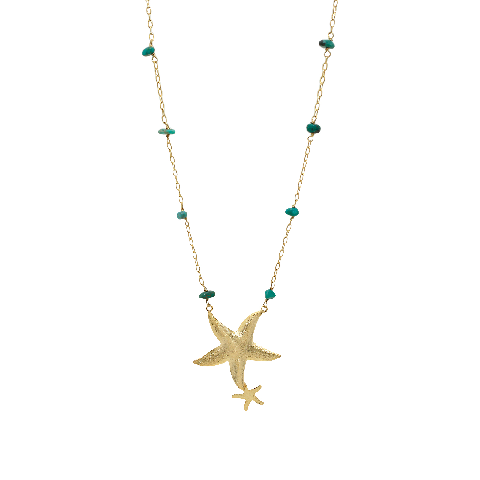 Collar Estrellas de Mar turquesa