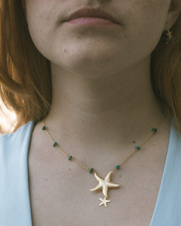 Collar Estrellas de Mar turquesa