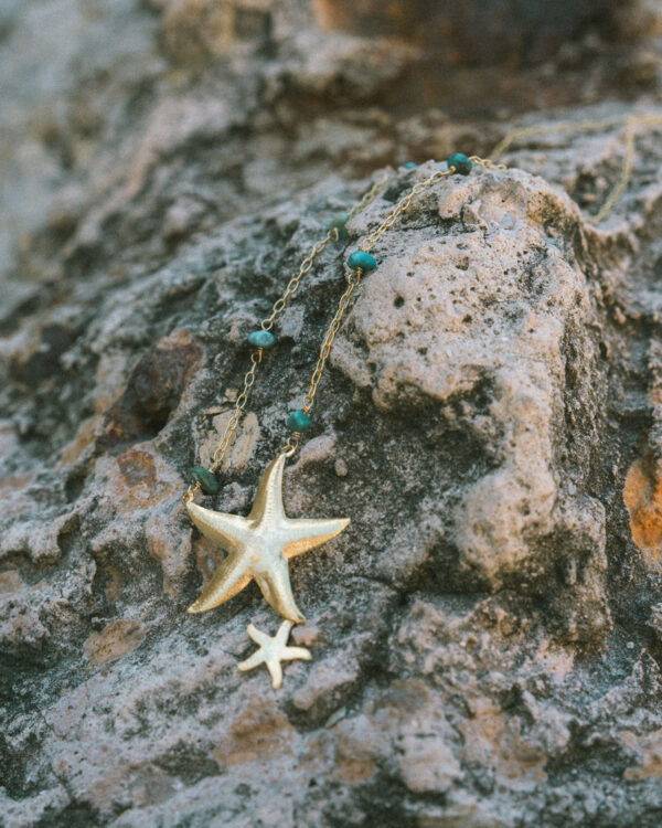 Collar Estrellas de Mar turquesa